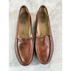 SAS Womens 8 brown leather slip on loafers tripad comfort